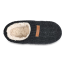  Gaahuu womens textured knit rib collared faux shearling lined memory foam clog slipper