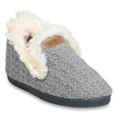 grey L Gaahuu womens textured knit faux fur collared memory foam slipper boot