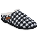 black/white holiday plaid L Gaahuu Womens Memory Foam Clog Slippers