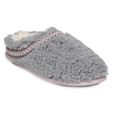 grey tape trimmed berber L Gaahuu Womens Memory Foam Clog Slippers