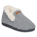 grey L Gaahuu womens cozee fleece faux shearling collared memory foam slipper boot
