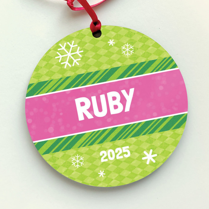 Festive Ribbon Personalized Ornament