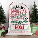  Personalized North Pole Santa Sack, Present Bag, Christmas Gift Sack, Gift Bag For Girl or Boy, Christmas Decor, Large Canvas Gift Bag