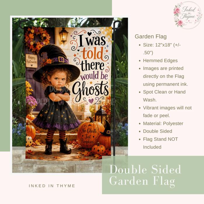 I Was Told There Would Be Ghosts Garden Flag, 12x18 Double Sided Flag: Front Yard Decor