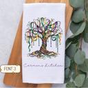  Personalized Mardi Gras Tree Waffle Weave Kitchen Towel, Mardi Gras Kitchen Decor, Hostess Housewarming Gift