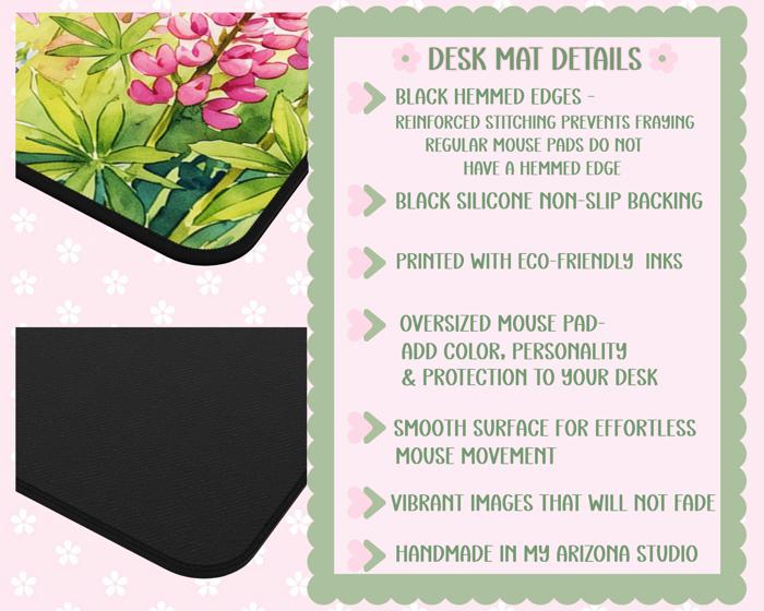 Personalized Cats & Books Desk Mat