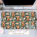  Personalized Green Highland Cow Desk Mat