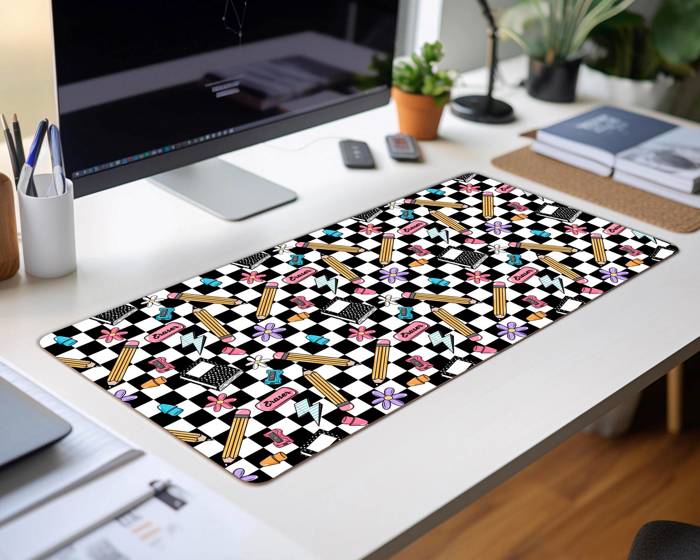 Personalized Teacher Checkered Desk Mat