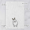 Pomeranian Reindeer Antler Red Nose Dog  Breed Tea Towel - 50+ Breeds