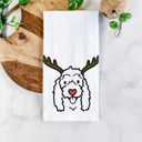 Coton de Tulear Reindeer Antler Red Nose Dog  Breed Tea Towel - 50+ Breeds