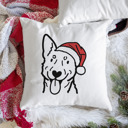 Australian Cattle Dog Doodled Santa Hat Dog Breed Throw Pillow Cover -50+ Breeds