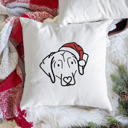 Beagle Doodled Santa Hat Dog Breed Throw Pillow Cover -50+ Breeds