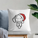 Great Dane Doodled Santa Hat Dog Breed Throw Pillow Cover -50+ Breeds
