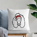 Poodle Doodled Santa Hat Dog Breed Throw Pillow Cover -50+ Breeds