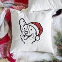 Corgi Doodled Santa Hat Dog Breed Throw Pillow Cover -50+ Breeds