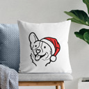 Corgi Doodled Santa Hat Dog Breed Throw Pillow Cover -50+ Breeds