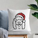 Coton de Tulear Doodled Santa Hat Dog Breed Throw Pillow Cover -50+ Breeds