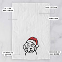 Aussiedoodle Doodled Santa Hat Dog  Breed Tea Towel - 50+ Breeds