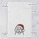 Bernedoodle Doodled Santa Hat Dog  Breed Tea Towel - 50+ Breeds