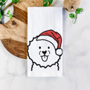 Bichon Frise Doodled Santa Hat Dog  Breed Tea Towel - 50+ Breeds