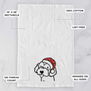 Havapoo Doodled Santa Hat Dog  Breed Tea Towel - 50+ Breeds