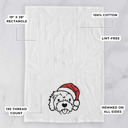 Cockapoo Doodled Santa Hat Dog  Breed Tea Towel - 50+ Breeds