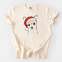 Medium Ivory - Chihuahua Santa Dog Breed Comfort Colors T-shirts - 40+ Dog Breeds