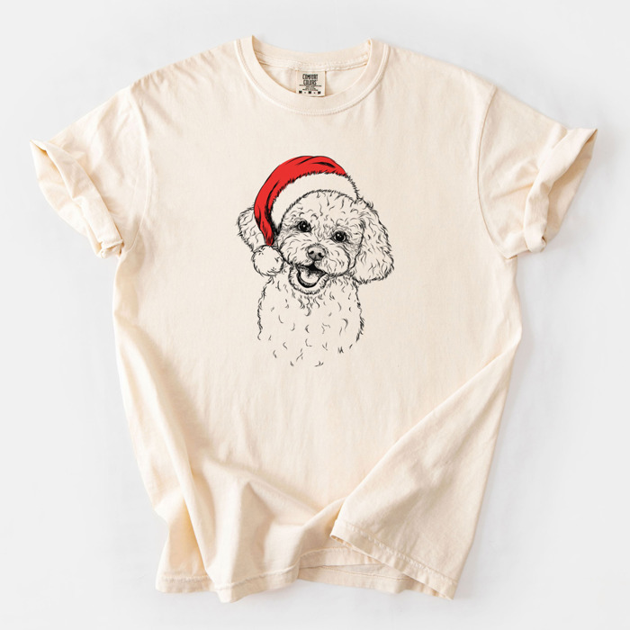 Santa Dog Breed Comfort Colors T-shirts - 40+ Dog Breeds
