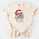 Medium Ivory - Cavapoo Santa Dog Breed Comfort Colors T-shirts - 40+ Dog Breeds