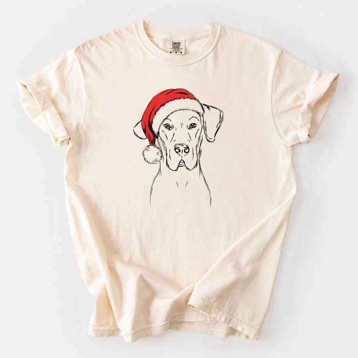 Santa Dog Breed Comfort Colors T-shirts - 40+ Dog Breeds