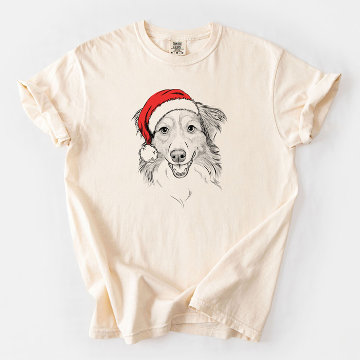 Santa Dog Breed Comfort Colors T-shirts - 40+ Dog Breeds