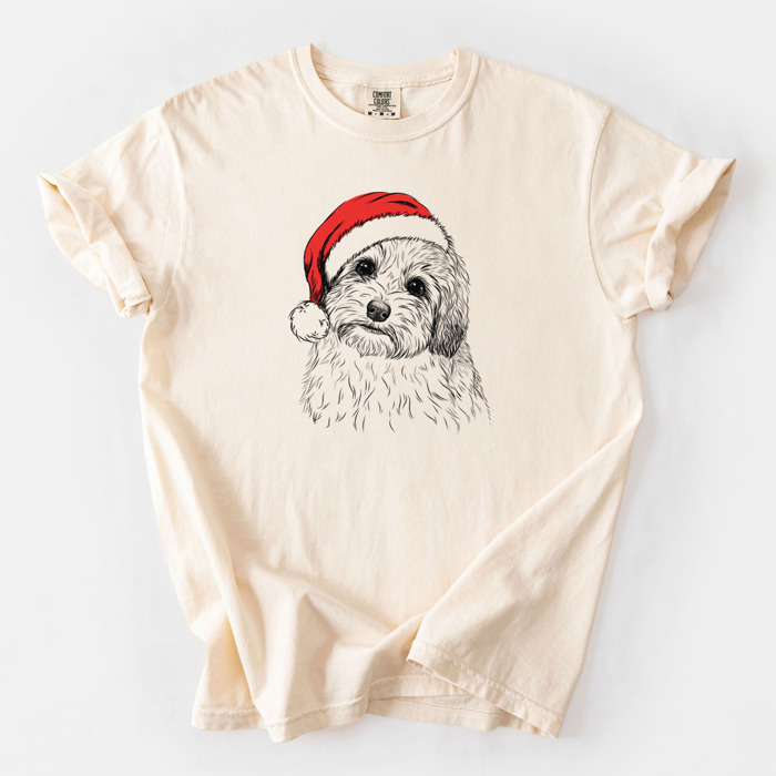 Santa Dog Breed Comfort Colors T-shirts - 40+ Dog Breeds