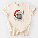 XL Ivory - French Bulldog 1 Santa Dog Breed Comfort Colors T-shirts - 40+ Dog Breeds