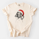Medium Ivory - Beagle Santa Dog Breed Comfort Colors T-shirts - 40+ Dog Breeds