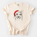 XXL Ivory - Corgi Santa Dog Breed Comfort Colors T-shirts - 40+ Dog Breeds