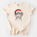Medium Ivory - Aussiedoodle Santa Dog Breed Comfort Colors T-shirts - 40+ Dog Breeds