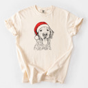 Large Ivory - Golden Retriever Santa Dog Breed Comfort Colors T-shirts - 40+ Dog Breeds