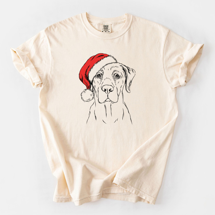 Santa Dog Breed Comfort Colors T-shirts - 40+ Dog Breeds