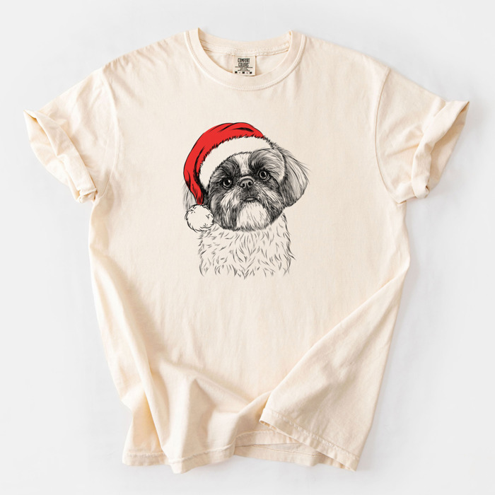 Santa Dog Breed Comfort Colors T-shirts - 40+ Dog Breeds