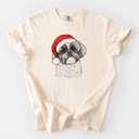 Medium Ivory - Shih Tzu Santa Dog Breed Comfort Colors T-shirts - 40+ Dog Breeds
