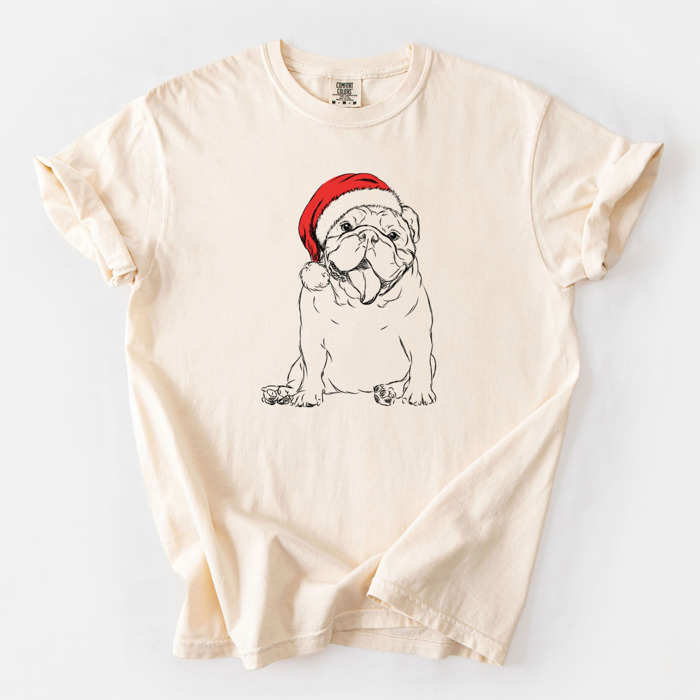Santa Dog Breed Comfort Colors T-shirts - 40+ Dog Breeds