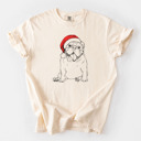 Small Ivory - English Bulldog Santa Dog Breed Comfort Colors T-shirts - 40+ Dog Breeds
