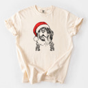 Small Ivory - Bernese Mountain Dog Santa Dog Breed Comfort Colors T-shirts - 40+ Dog Breeds