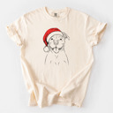 Large Ivory - American Bulldog Santa Dog Breed Comfort Colors T-shirts - 40+ Dog Breeds