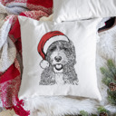 Bernedoodle Santa Hat Dog Breed Throw Pillow Cover - 40+ Dog Breeds