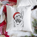 German Shepherd Santa Hat Dog Breed Throw Pillow Cover - 40+ Dog Breeds