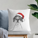 German Shorthaired Pointer Santa Hat Dog Breed Throw Pillow Cover - 40+ Dog Breeds