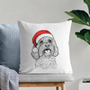 Cavapoo Santa Hat Dog Breed Throw Pillow Cover - 40+ Dog Breeds