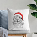 Cockapoo Santa Hat Dog Breed Throw Pillow Cover - 40+ Dog Breeds