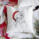 Boxer Santa Hat Dog Breed Throw Pillow Cover - 40+ Dog Breeds